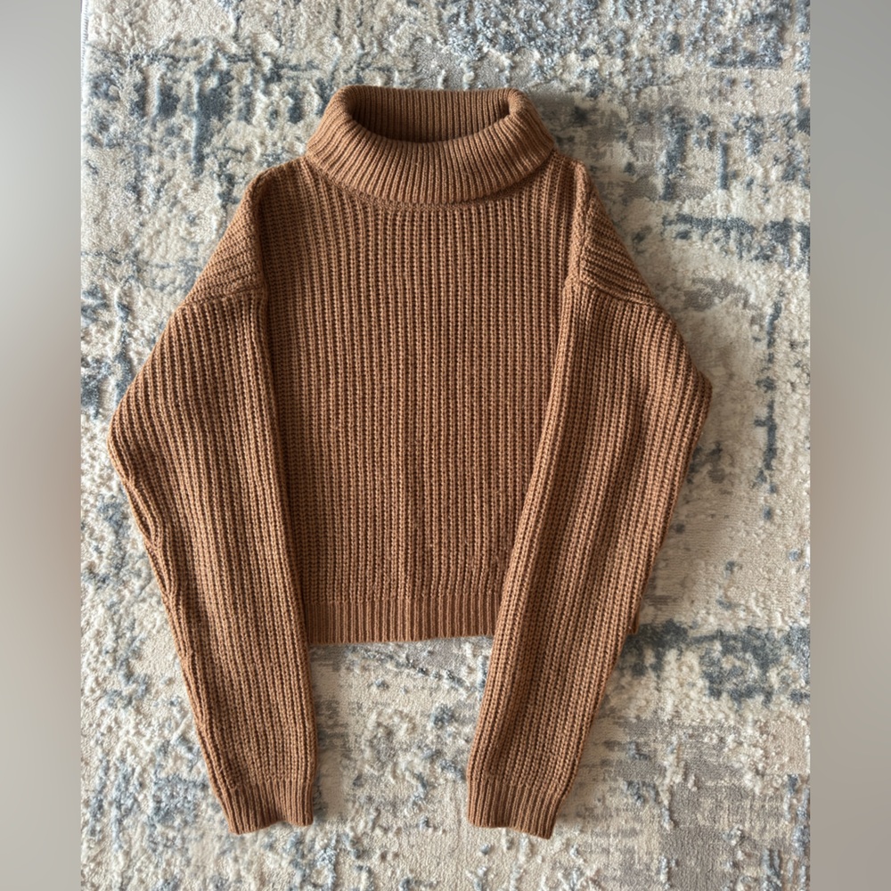 Boohoo Tan Cowl Neck Sweater
